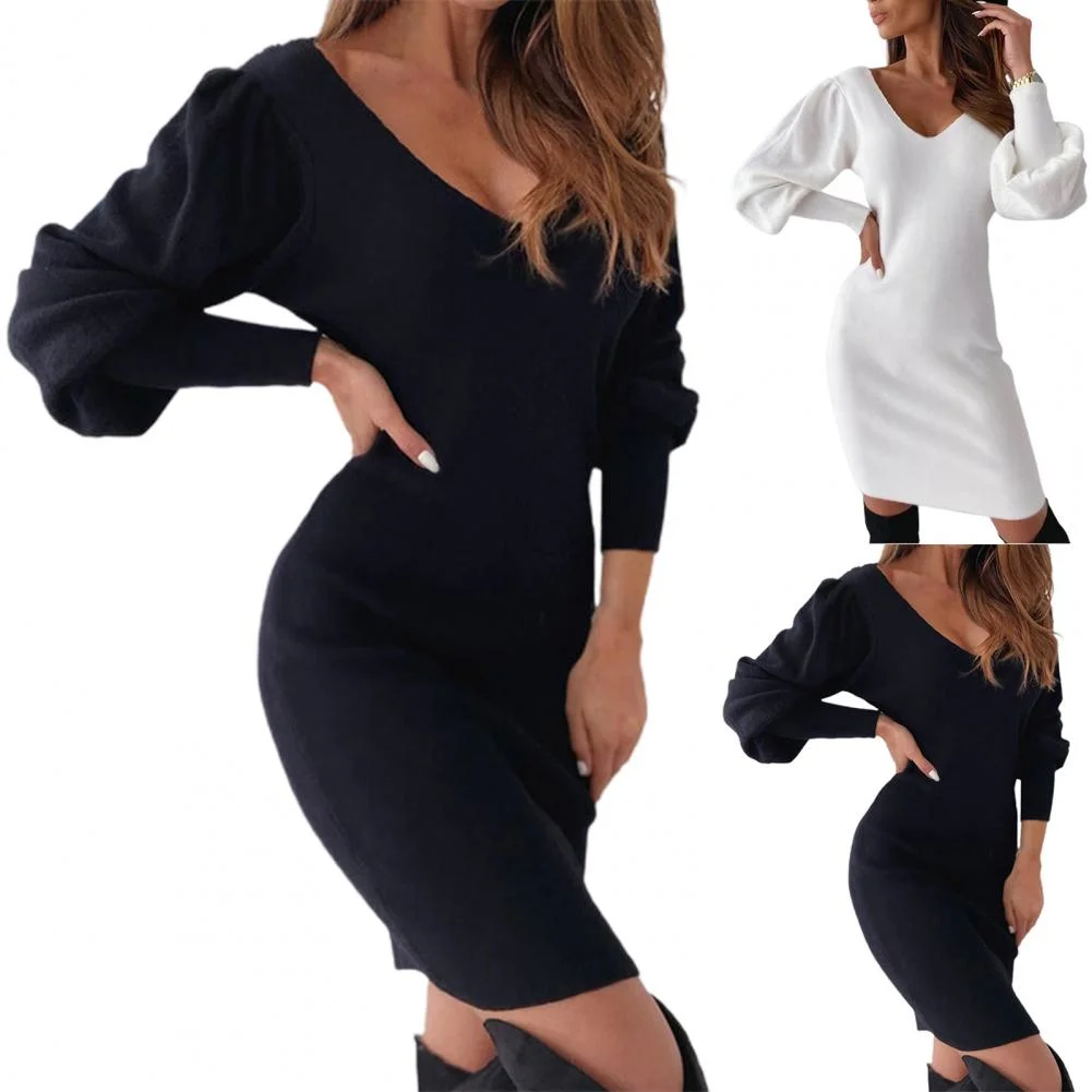 High Quality Pullover Dress Soft Touch Slim Fit 2 Color Lace Casual Ladies Dress