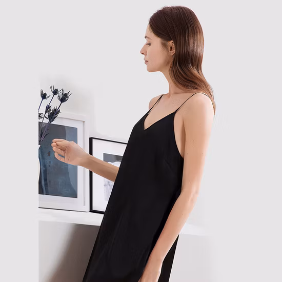 16мм 19мм 22мм однотонная сексуальная шелковая ночная рубашка на заказ из 100% шелка