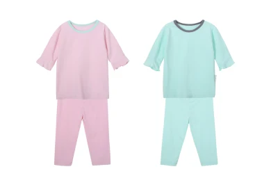 Футболка с короткими рукавами и шорты, комплект для девочек, летние пижамы, одежда для сна, бамбуковый хлопок